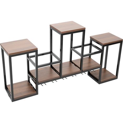 Support de bouteille de vin, rangement multifonctionnel, design élégant, Marron (1/2)