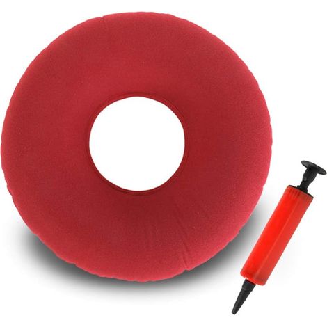 Cojín inflable para asiento, cojín ortopédico anular para asiento, cojín ortopédico inflable para asiento, cojín para hemorroides, cojín anular para asiento, cojín redondo para silla, cojín ortopédico (1/5)