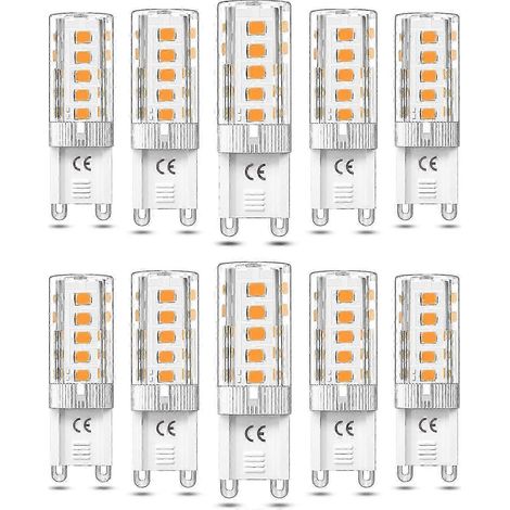10pcs G9 LED Bulb Dimmable 5W Warm Caucasian 3000K Halogen Equivalent 50W AC110/220V Energy Class F Energy Saving (1/5)