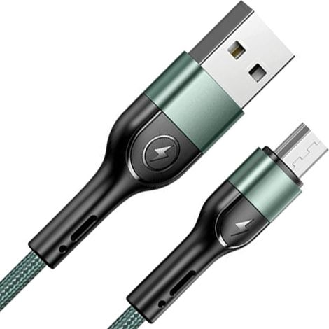 Usams Geflochtenes Kabel U55 2A Micro-USB 1 Stück für Set U55 grün/grün 1m SJ450USBSG02 (US-SJ450) (1/5)