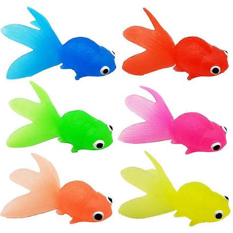 Lot de 6 modèles de poissons rouges réalistes pour aquarium, accessoires éducatifs-9.5X3.5X3CM-Assorted Color (1/4)