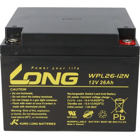 Kung Long WPL26-12N Pb Blei Akku 12V 26Ah longlife (1/5)