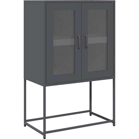 Maison Exclusive - Aparador de acero gris antracita 68x39x107 cm