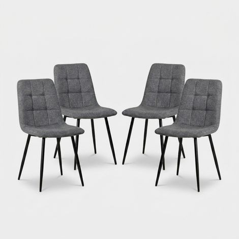 Set de 4 sillas de comedor modernas en tela y metal Mary (1/5)