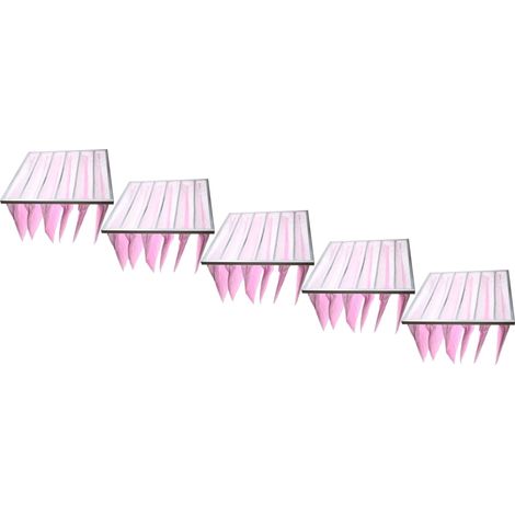 vhbw 5x Filtros de bolsa para sistemas aire acondicionado y ventilación - Filtro F7, 59,2 x 59,2 x 36 cm Rosa (1/4)