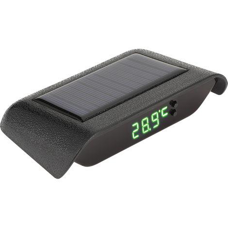 Horloge solaire portable à LED lumineuse numérique pour véhicule, voiture, camion, accessoire de décoration vert (1/5)