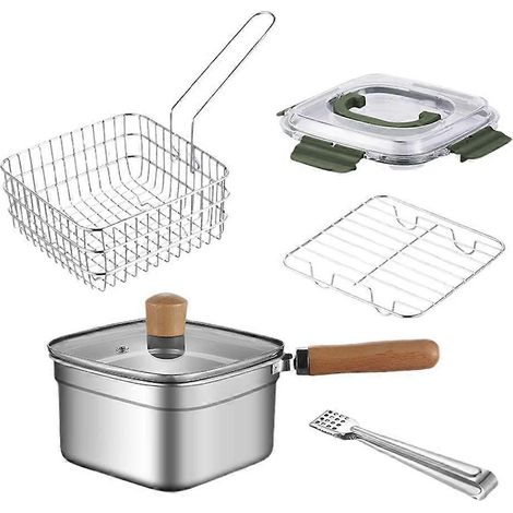 Poêle multifonctionnelle en acier inoxydable avec boîte de conservation portable (1/5)