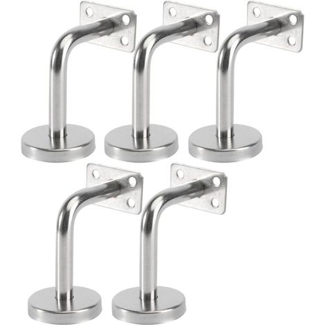 Supports de Rampe d'Escalier en Acier Inoxydable - 5 Pièces pour Montage Murale, Fixation Sécurisée de Rampe