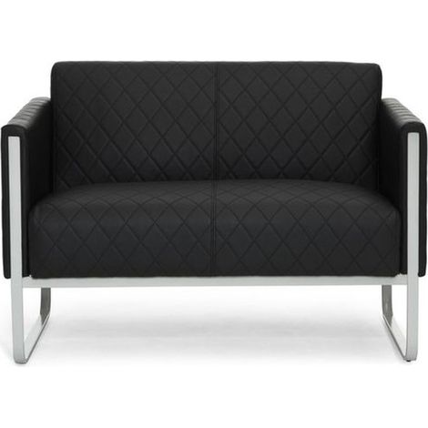 [GEBRAUCHT] B-Ware Hjh Office Sofa Couch Loungesofa Sitzbank Aruba Step Kunstleder Schwarz 2 Sitzer (1/2)