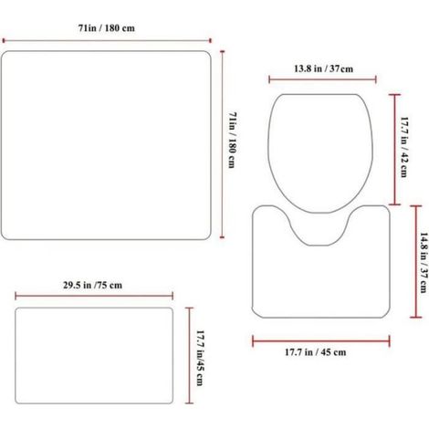 Ensemble de Salle de Bain - Hello Gorgeous - 4 Pièces - Rideau de Douche 3D - Lavable - Étanche (1/4)