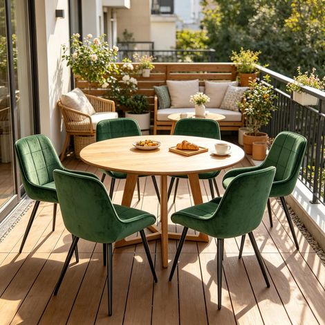 Set de 4 chaises de cuisine fonctionnelles, fauteuils de salon rembourrés, chaises de salle à manger à assise haute, sièges de bureau élégants pour la maison (lot de 4) (1/5)