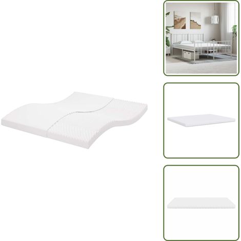 vidaXL Schaumstoffmatratze Weiß 200x210 cm 7-Zonen Härtegrad 20 ILD (1/5)