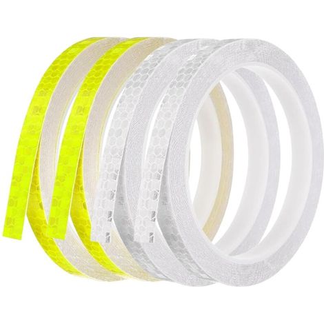 4 Rolls Self-Adhesive Reflective Tape, Reflective Warning Tape, Reflective Strip, Waterproof and High Brightness Warning Tape, for Cars, Bicycles, Motorcycles, Outdoors