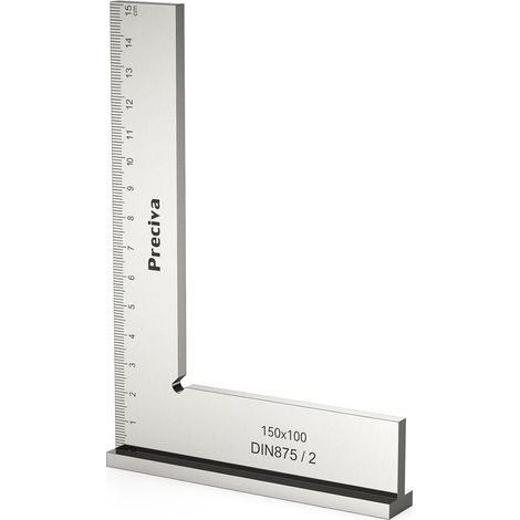 Equerre Menuisier, 150x100mm Précision Angle Droit Bloc Règle avec Échelle pour Ingénieur Charpentier, Fausse Equerre Charpentier Metal pour Machines Mettre en Place et Laboratoire Utilisation (1/5)