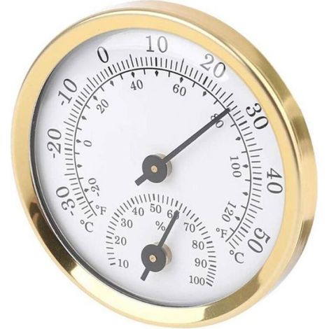 Thermomètre Hygromètre - Analogique - Sans Pile - En Alliage D'aluminium - Pour Intérieur - 1 Pièce (1/4)
