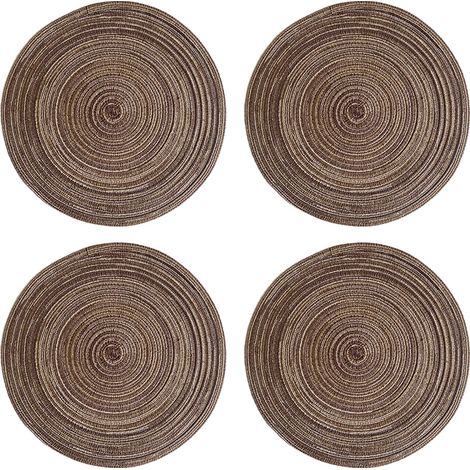 Dessous de plat ronds tissés pour la cuisine, en fil, pour plats chauds/casseroles/bols/marmites (lot de 4)