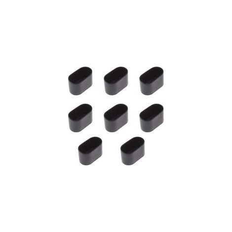 Set di 8 tappi ovali per gambe di tavoli e sedie, in gomma morbida antigraffio – 40 x 20 mm (nero) - Crezuo