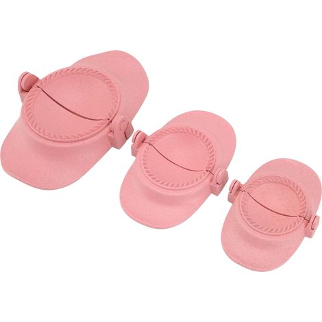 Lot de 3 moules à empanadas en paille de blé de différentes tailles, rose. (1/5)