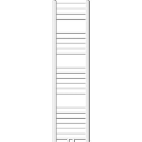 ECD Germany Badheizkörper - 300 x 1400 mm - Weiß - gerade mit Mittelanschluss - Heizkörper Handtuchwärmer Handtuchtrockner