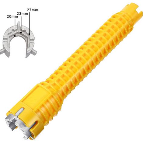 Installateur de robinet et d'évier 8 en 1, outil de plomberie à clé polyvalente pour cuvette de toilette/évier/salle de bain/cuisine et plus encore (1/5)