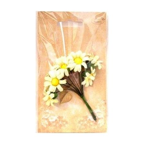 12 cremefarbene Stoffgänseblümchen, 2 cm, 1 Stück
