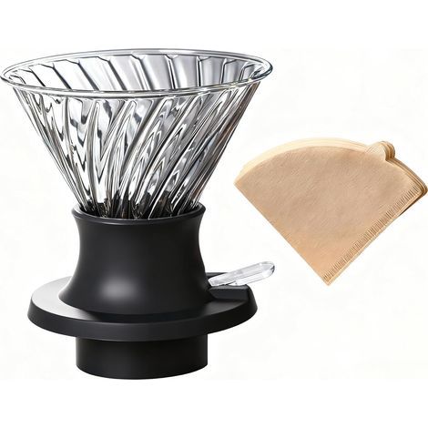 V60 Filterkaffeemaschine, Ein-Knopf-Bedienung, French-Brew-Funktion und Schnellspülfunktion, BPA-freies Borosilikatglas, leicht zu reinigendes Hybridsystem für Einsteiger (1/5)