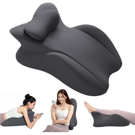 Coussin Ergonomique - Coussin En Forme De Coin - Pour Lecture Et Repos Au Lit Ou Sur Le Canapé - 58 X 38 X 23 Cm - 1 Pièce (1/5)