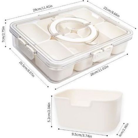 Boîte à collations - Manager - Snack Box - Compartiments séparés - Couvercle hermétique - Plastique alimentaire (1/4)
