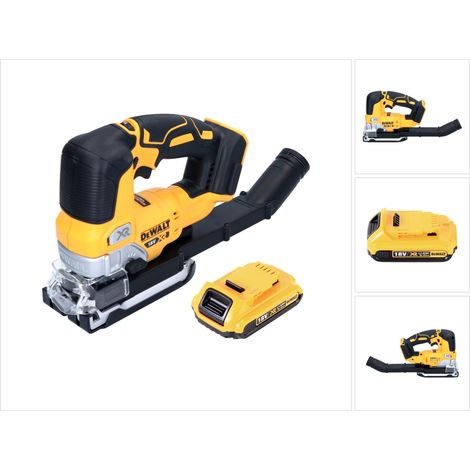 Seghetto alternativo a pendolo a batteria DeWalt DCS 334 N 18 V brushless + 1x batteria ricaricabile 2,0 Ah - senza caricabatterie