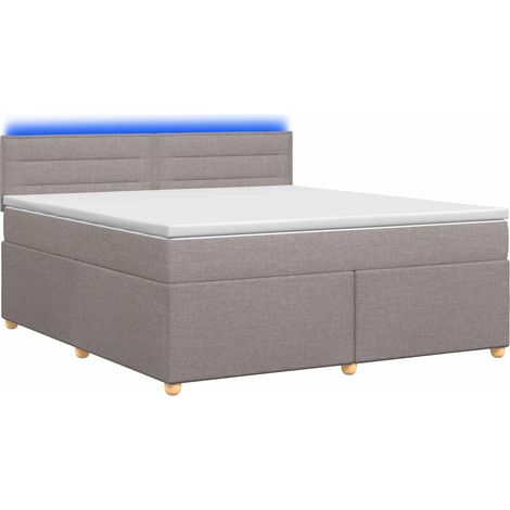 Maison Exclusive - Letto box spring con materasso Tortora 140 x 200 cm Tessuto (1/5)