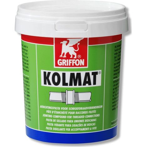Griffon – Pâte à joint d'étanchéité Kolmat 6303662 – 875 g pour étancher raccords filetés – Résiste à 16 bars et 95°C – Démontable et anti-corrosion