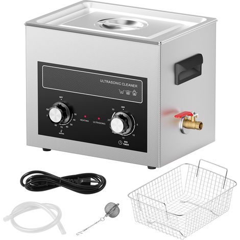 Nettoyeur Ultrasonique 10L avec Chauffage et Minuterie, Machine de Nettoyage Professionnelle 240W pour Pièces Métalliques, Carburateurs, Outils de Labo (1/5)