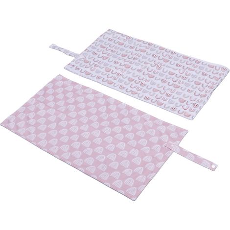 Lot de 2 alèses imperméables pour bébé, lavables, réutilisables, pliables et portables, pour l'incontinence urinaire. (1/5)