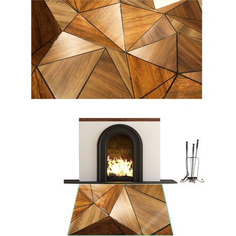 CHIMENEA DE CRISTAL TEMPLADO. DIMENSIONES DE LA BASE: 80x52cm. MOSAICO GRÁFICO. (1/5)