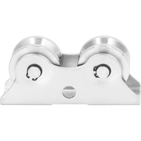 Roue et support à gorge en V, roulette de 45 mm acier pour porte (1/5)