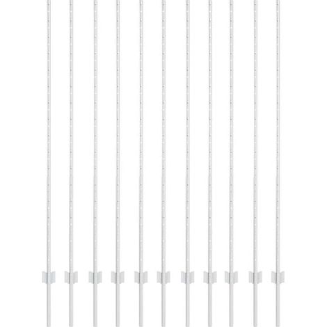 Poteaux de clôture. 11 poteaux, argentés, 150 cm, acier.