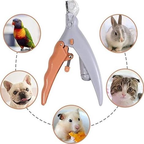 Cortauñas para mascotas - Luz LED - Bandeja recolectora - Cortauñas para perros - Corte seguro - Acero inoxidable - Blanco (1/5)