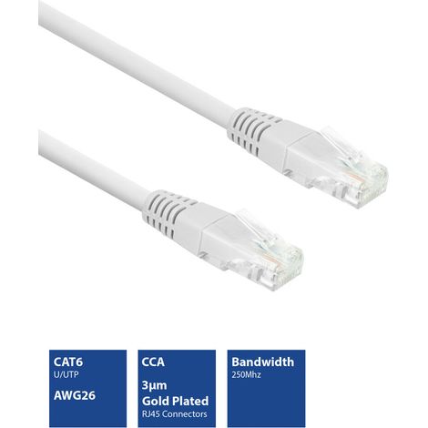 Eminent - Cable de red U/utp Cat6 / 5 m / Blanco / M-m