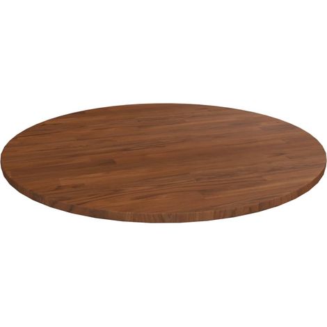 Runde Tischplatte Dunkelbraun Ø80x1,5 cm Behandeltes Eichenholz