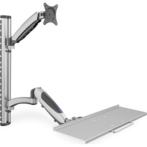 Digitus DA-90354 1 parte Supporto a muro per monitor 38,1 cm (15) - 68,6 cm (27) Nero, Argento Regolabile in altezza, (1/4)