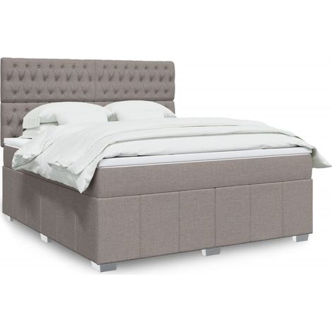 Boxspringbett mit Matratze Taupe 180x200 cm Stoff (1/5)