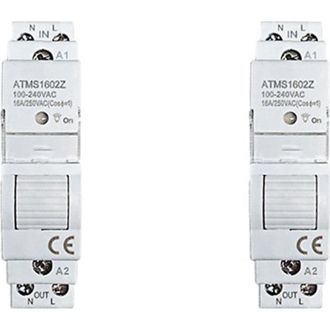 2 compteurs d'énergie Tuya Smart Life ZigBee 16A sur rail DIN avec interrupteur monopoint, minuterie et application de contrôle à distance. (1/5)
