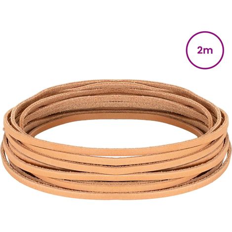 vidaXL Correa de Cuero 1 Marrón Claro 200 x 0,3 cm Cuero (1/2)