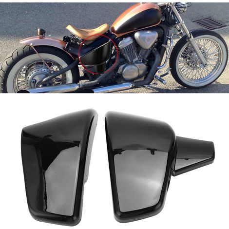 Cache latéral de batterie pour Honda VLX 600 (1999-2008), VT 600 C CD Shadow, VLX Deluxe et STEED400 (1999-2007), noir brillant (1/5)