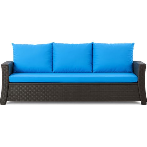 Coussins de canapé meubles de jardin en résine tressée Bleu, Coussins balançoire d'extérieur 150x60x50cm Coussin de banc de jardin extérieur -Mix (1/5)