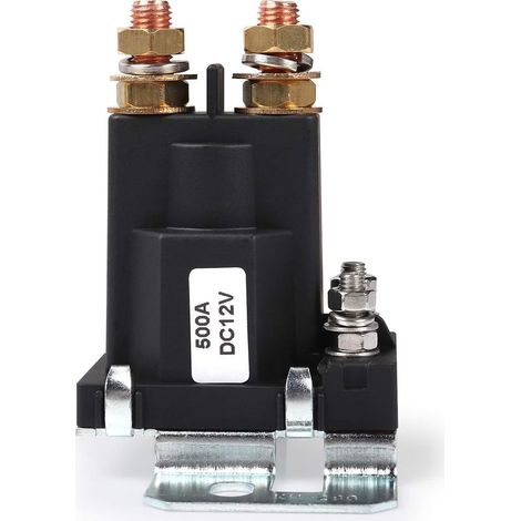 Contactor de arranque automático para automóvil SPST de 4 pines y 500 amperios CC, 12 V, alta corriente, interruptor de encendido/apagado para doble batería. (1/5)