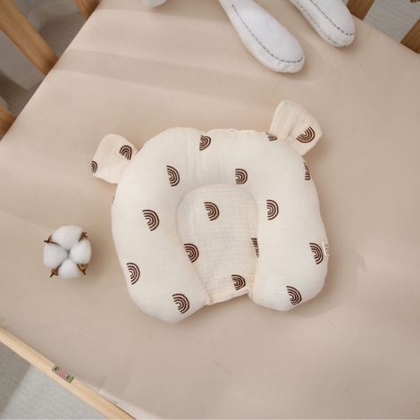 Coussin bébé en forme de U, 100 % coton, coussin de positionnement pour bébés, absorbant et lavable en machine, de forme concave pour une répartition uniforme de la pression, convient aux enfants de 1 (1/5)