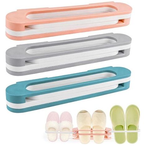 Porte Chaussures Mural,Organisateur Chaussures avec sans Percer Autocollant ou Percer pour Différentes Chaussure,Rangement Chaussure Porte 3 en 1 avec Adhésif pour Chambre Salon (1/5)