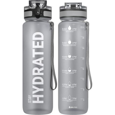 Trinkflasche mit Zeitmarkierung, BPA-frei, 1L/750ML/500ML, auslaufsicher (1/5)
