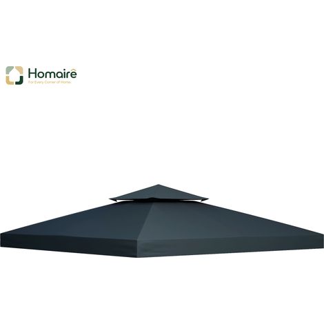 HOMAIRE Ersatzdach Pavillondach 3x3m en polyester pour pavillon métallique jardin party zelt gartenzelt couleur charbon